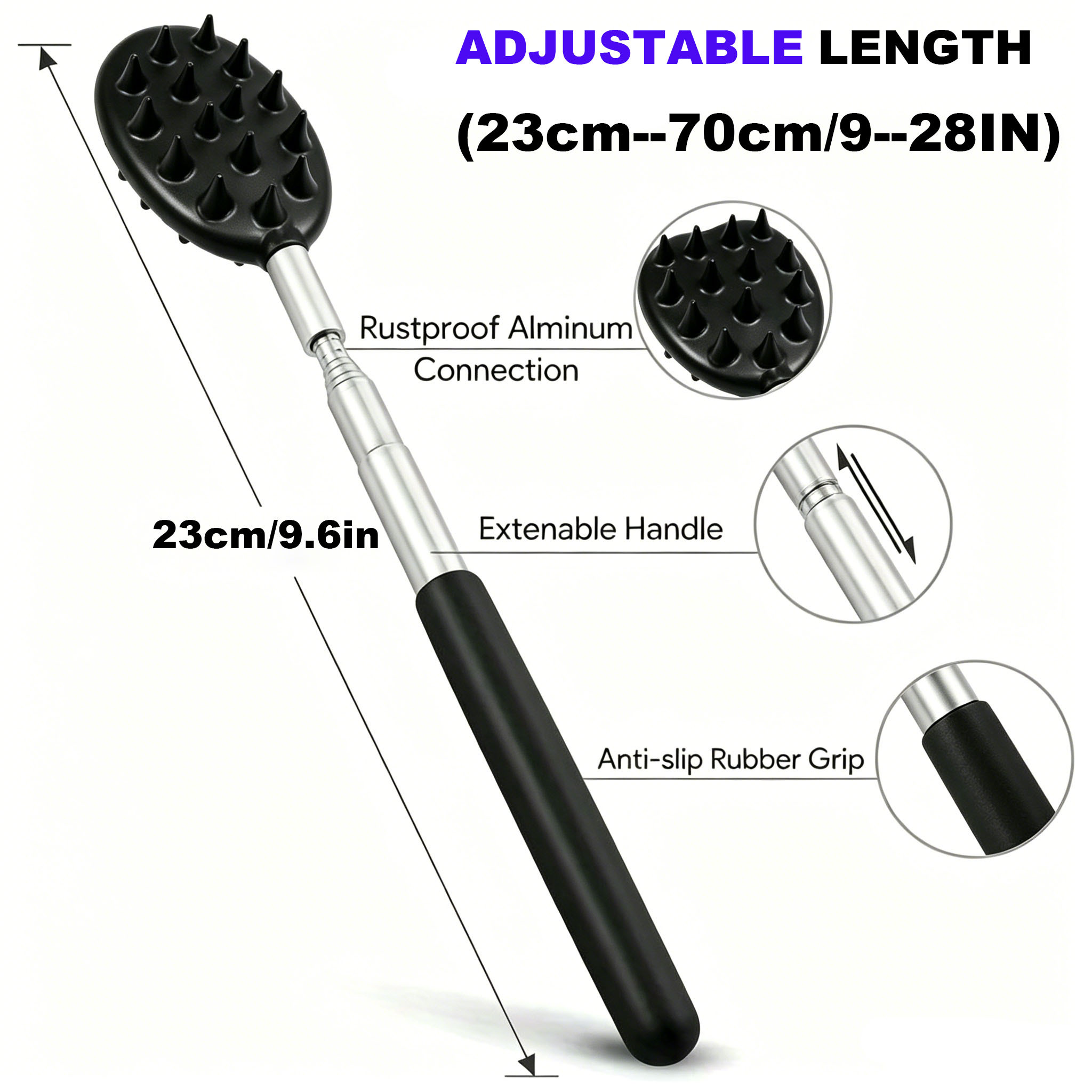 Hair Scalp Massager - Verbeterde rugkrabber met 5 secties –