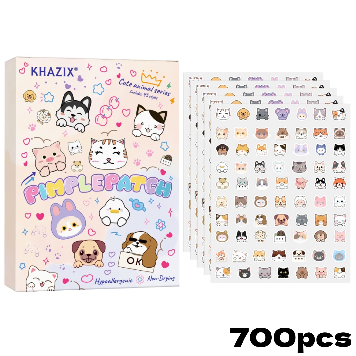 Pressed Powder Foundation - 700 stuks cartoon kattenacne-pleisters, acne-pleisters voor
