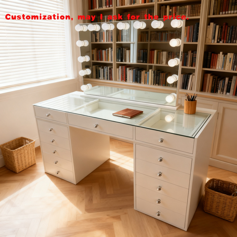 Beauty Makeup Usa - custom.LED-verlichte spiegel make-up kaptafel - slaapkamerijdelheidsset