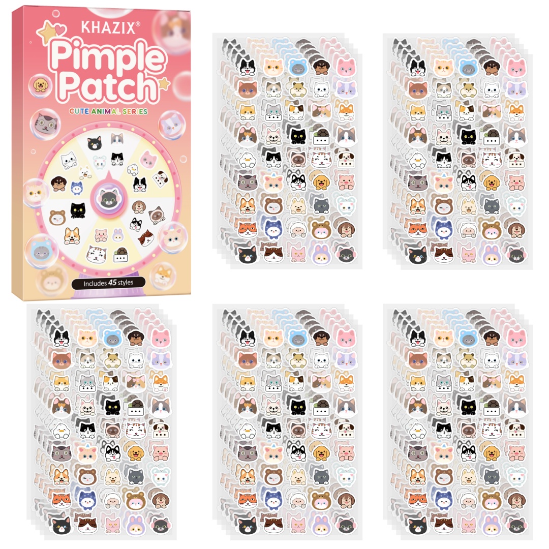 Pressed Powder Foundation - 45 stuks cartoon acne patch, schattige