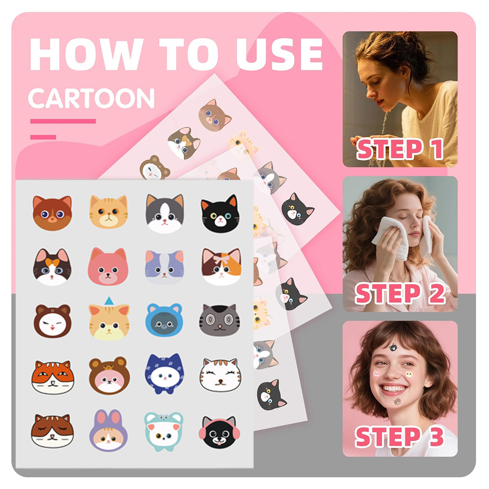600 stuks cartoon katten-acnep - Pressed Powder Foundation recensie en prijs