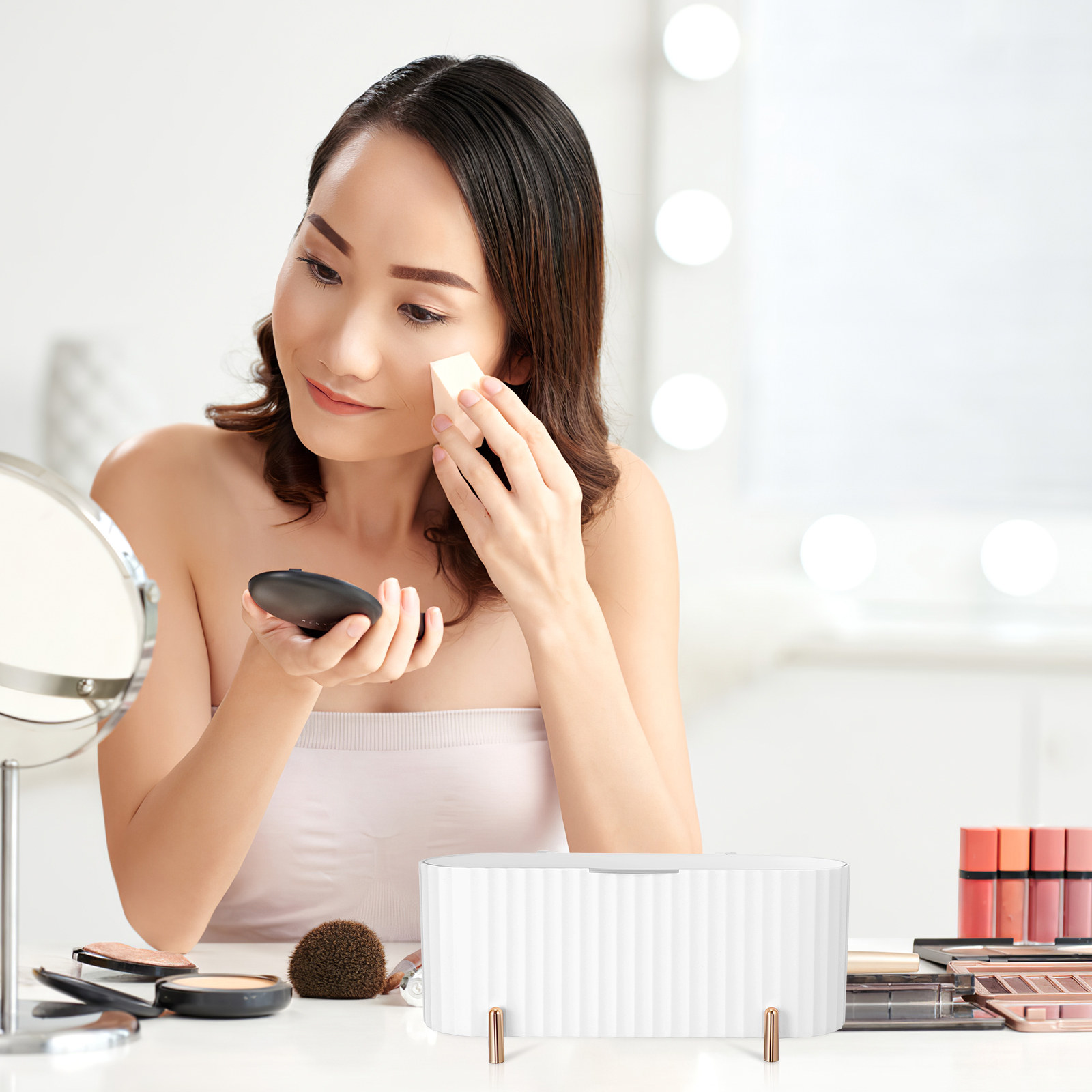 2 stuks opbergdoos met 3 vakke - Beauty Makeup Box recensie en prijs